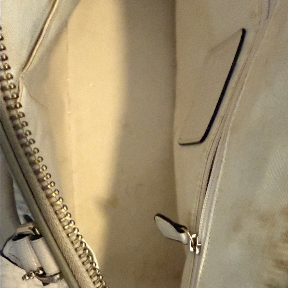 Coach Tan and White Signature Satchel - Picture 3 of 5